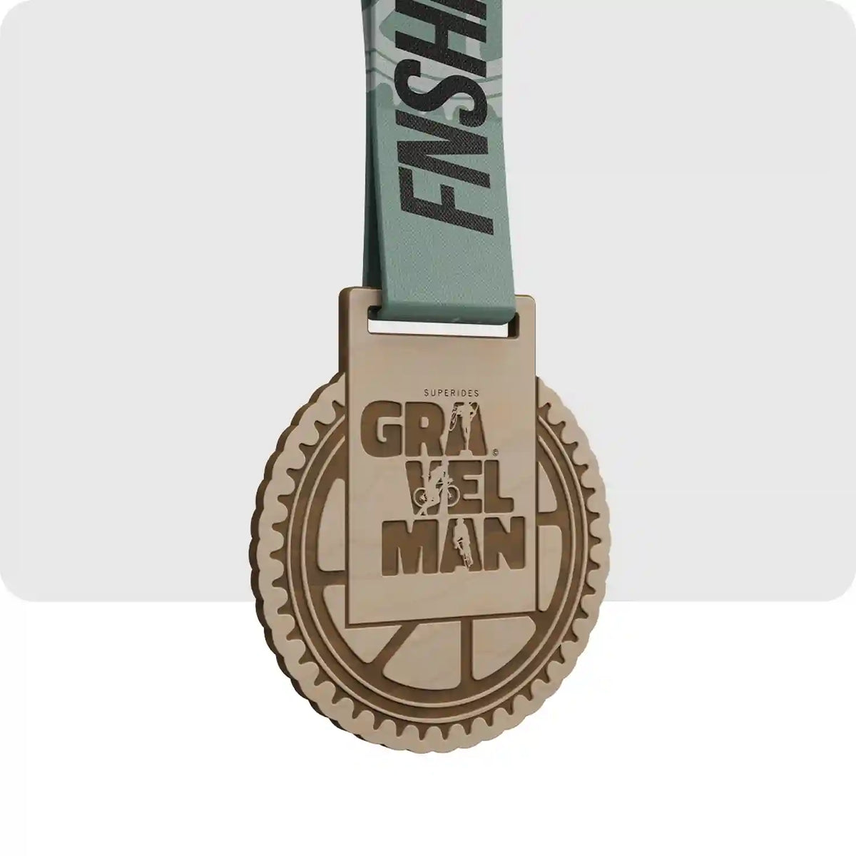 Médaille en bois Gravel Man course de Vélo OOOVATION 🏅