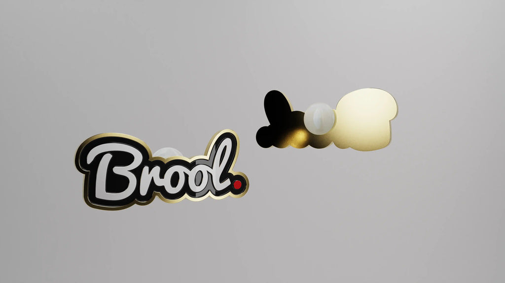 Illustration 3D d'un pins personnalisé de face et de dos.