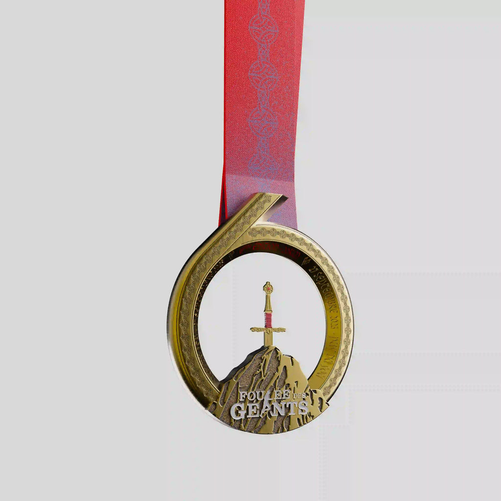 médaille de plusieurs niveaux pour le puy du fou avec épé amovible