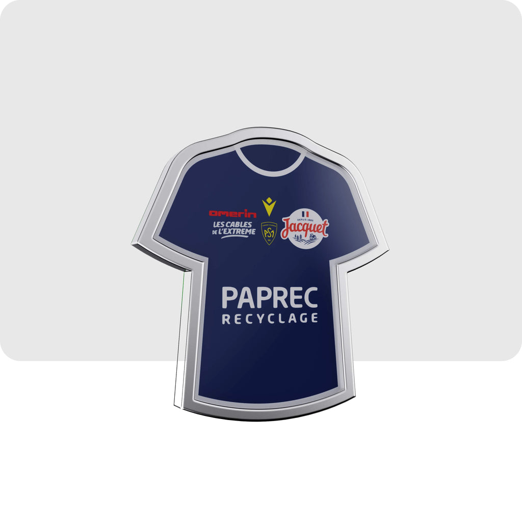 pin's représentant le maillot extérieur de l'asm