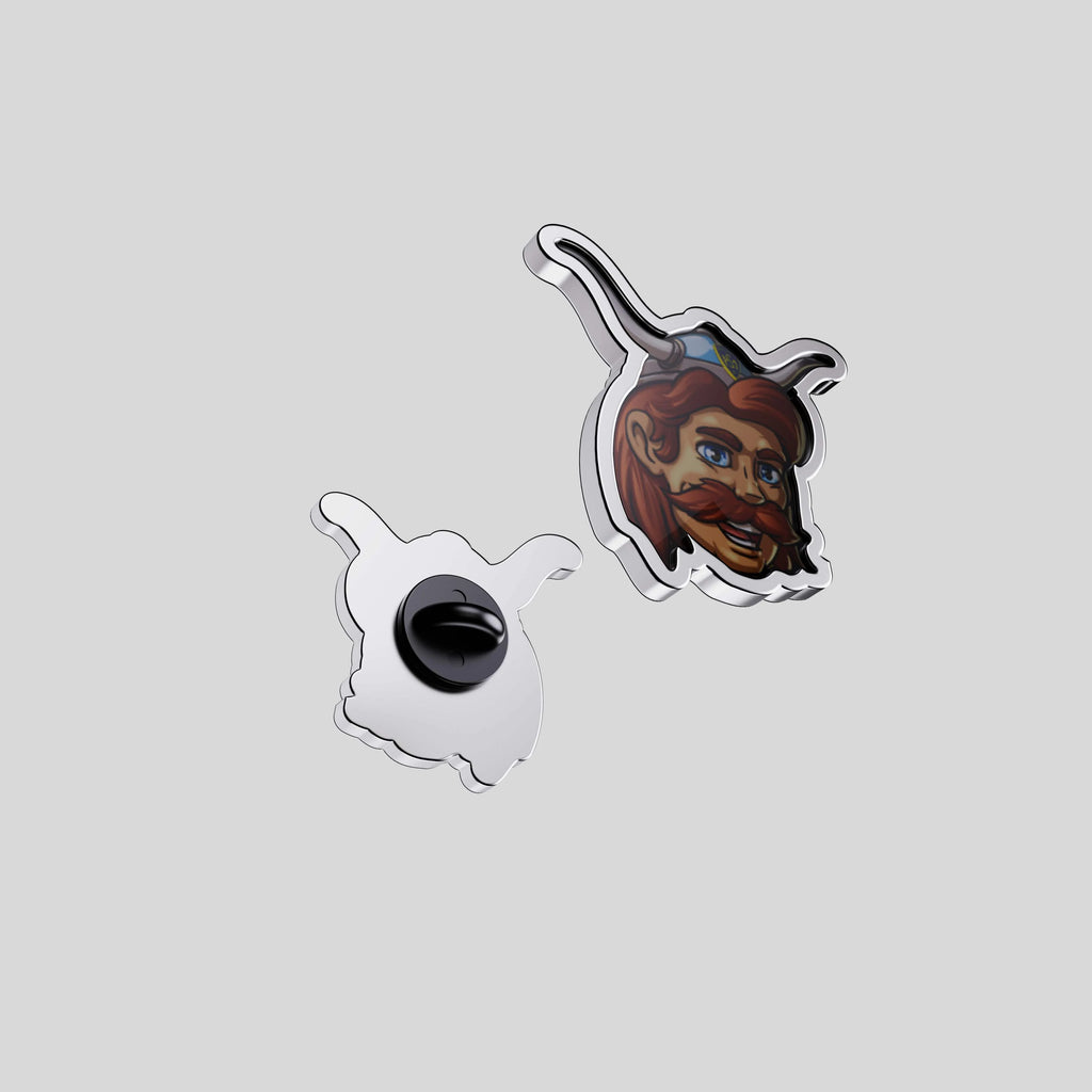 pin's en argent avec impression de la mascotte