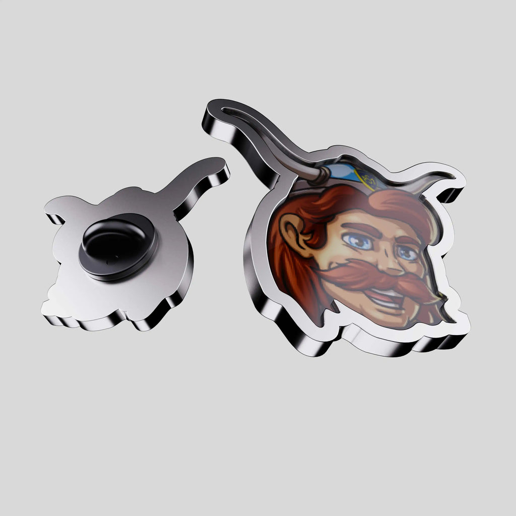 pin's en argent avec impression de la mascotte