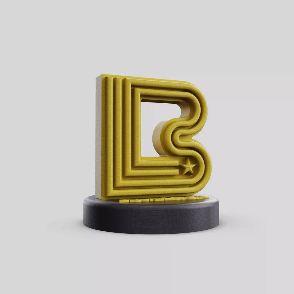 trophée impression 3D noir et doré