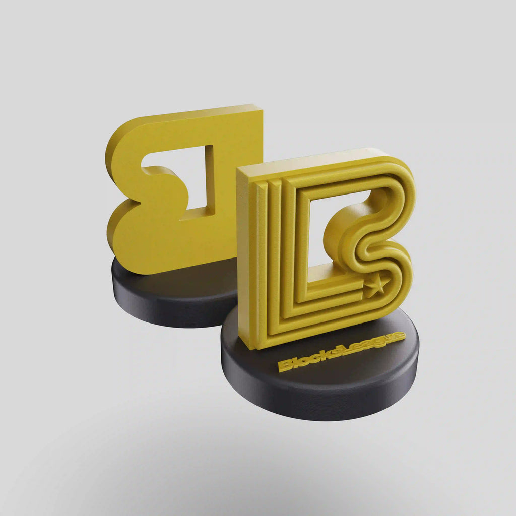 trophée impression 3D noir et doré